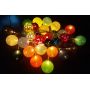 Colorful cotton ball battery powered decorative led string