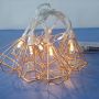 Rose gold metal lantern led fairy string