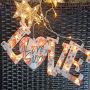 UV painting Love curtain lights
