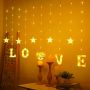 UV painting Love curtain lights