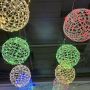 Hanging rattan ball light 