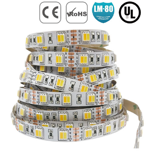 SMD5050 dual color led strip 60led/m UL led strip