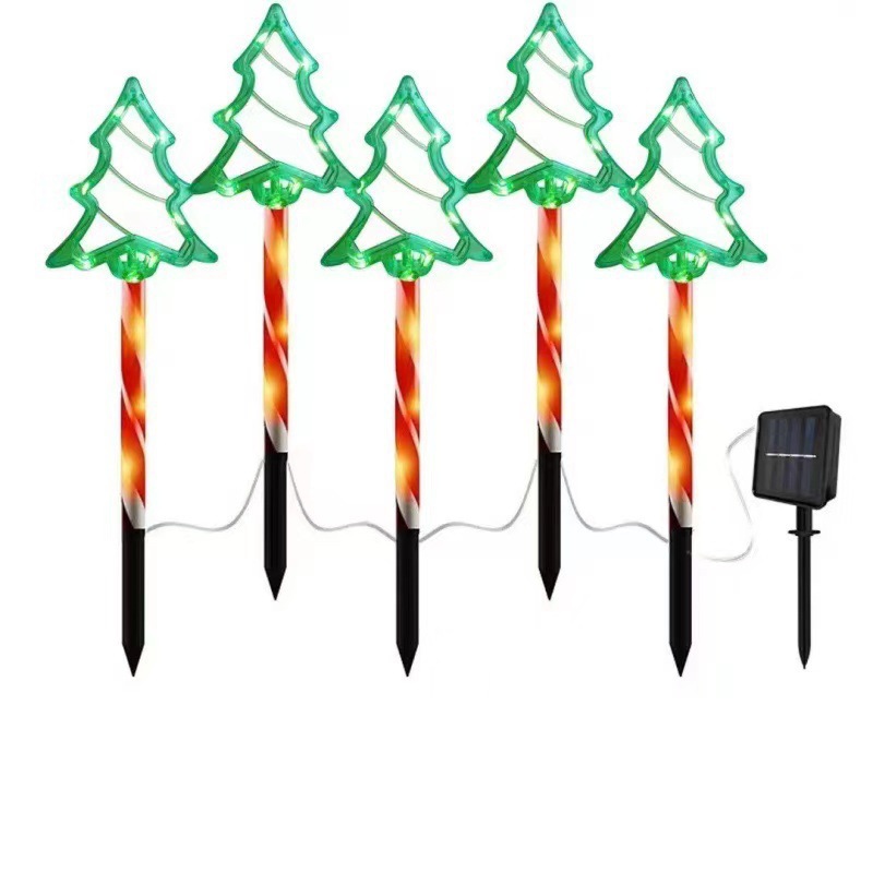 Solar Xmas tree garden spike lights