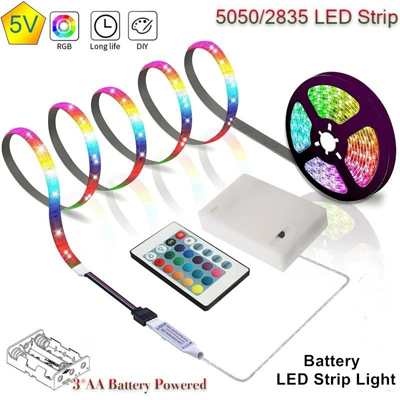 SMD5050 RGB  battery strip set