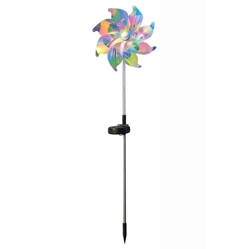Solar pinwheel garden spike lights