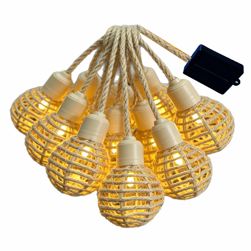 Rope lantern solar string lights