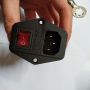 C14 recessed socket with switch