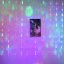 Raindrop curtain string lights