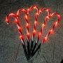 Solar candy cane lights garden spike lights