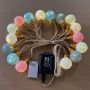 Cotton ball hemp rope string lights