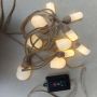 Solar hemp rope milky bulb string lights