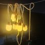 Solar hemp rope milky bulb string lights