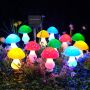 Solar mushroom garden spike lights