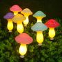 Solar mushroom garden spike lights