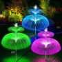 solar fiber jellyfish garden spike lights