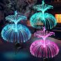 solar fiber jellyfish garden spike lights