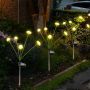 Solar silicon mushroom garden spike lights