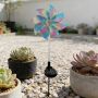 Solar pinwheel garden spike lights