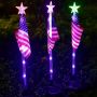 solar flag garden stake lights